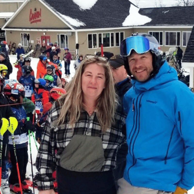 bode miller and sister kyla miller at cannon mountain for bode fest ski challenge fundraiser for turtle ridge foundation